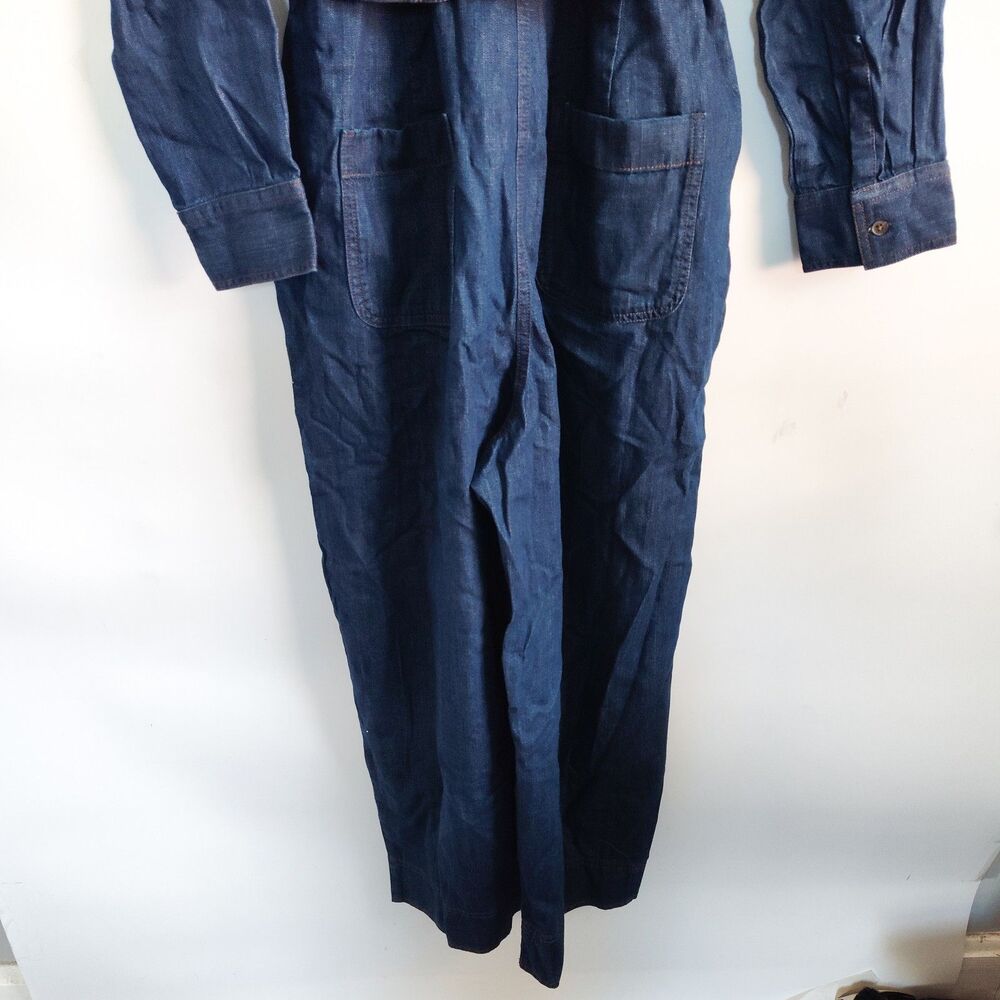 New Banana Republic Denim‎ Tailored Jumpsuit Medium Dark Blue Long Sleeve NWT - Picture 11 of 15